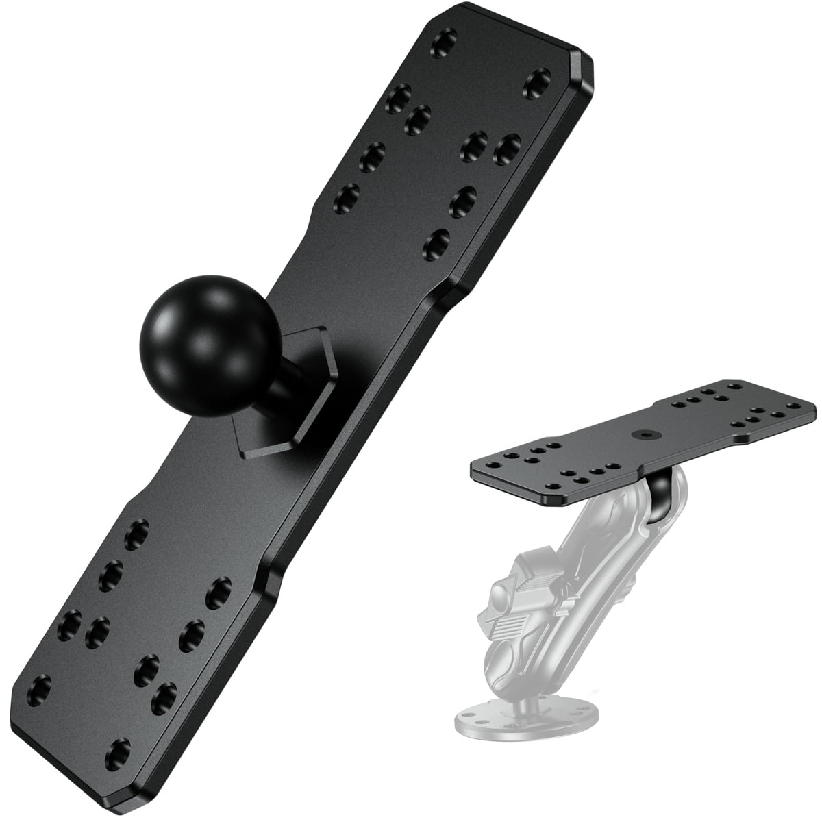 BRCOVAN front plate showing full rectangular footprint and 20 holes for versatile mounting