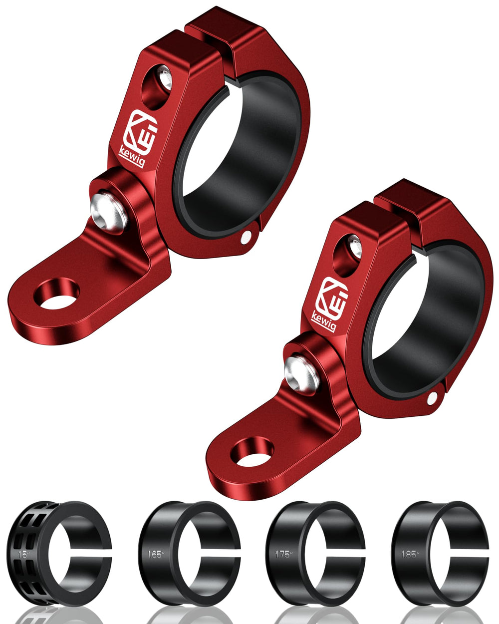 BRCOVAN clamp front view showing secure mount and bright red finish for visibility