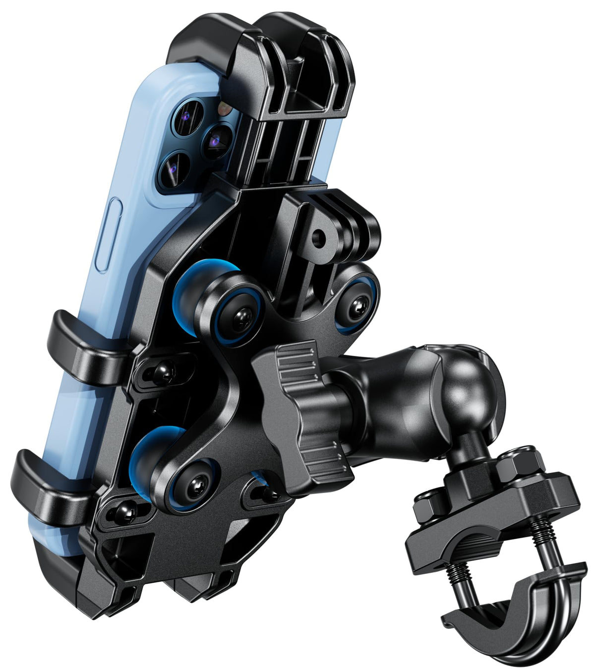 BRCOVAN front view mounted on handlebar showing secure hold benefit