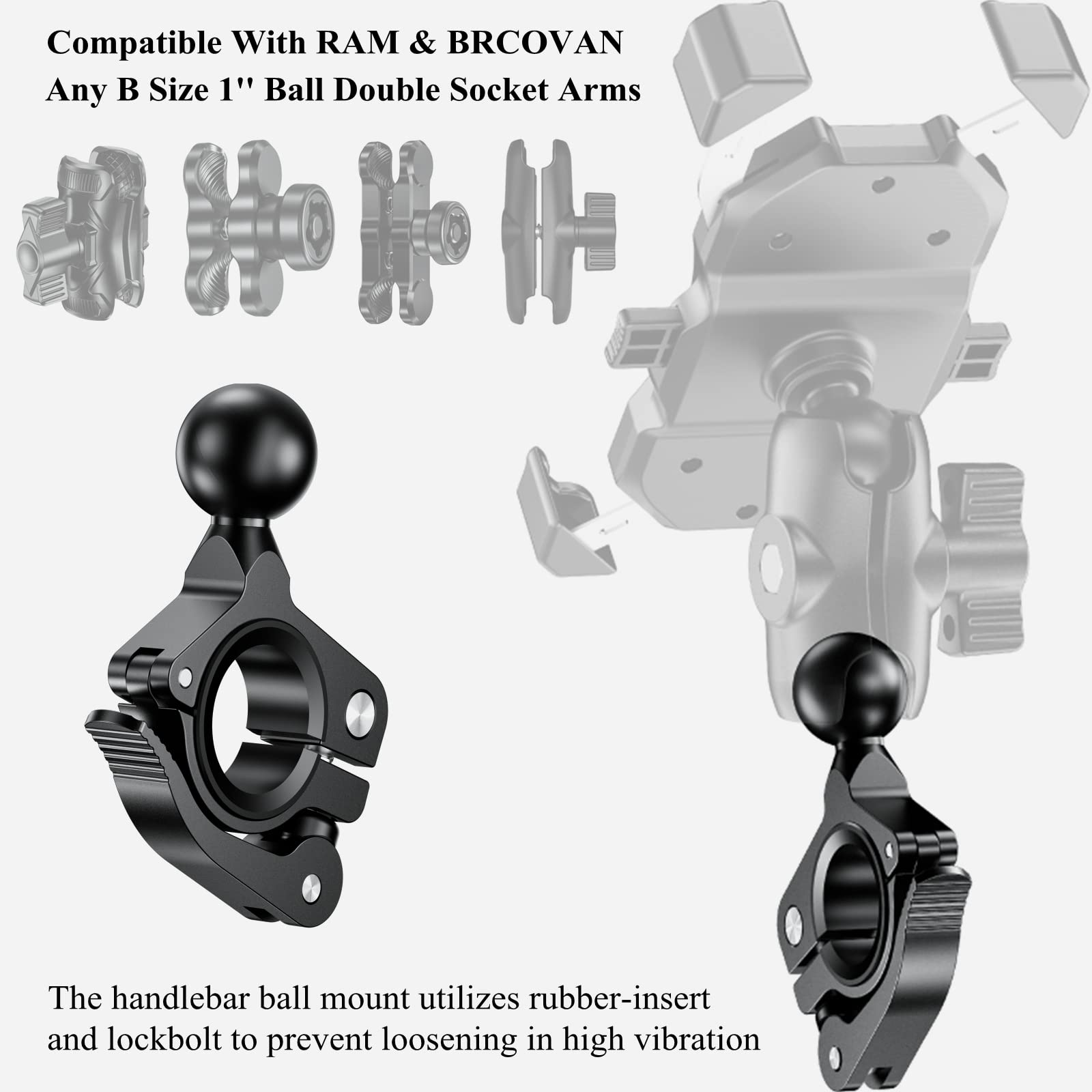 BRCOVAN mounted on motorcycle handlebar demonstrating stable device positioning