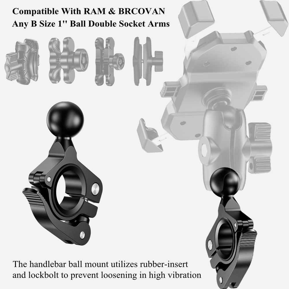 BRCOVAN mounted on motorcycle handlebar demonstrating stable device positioning