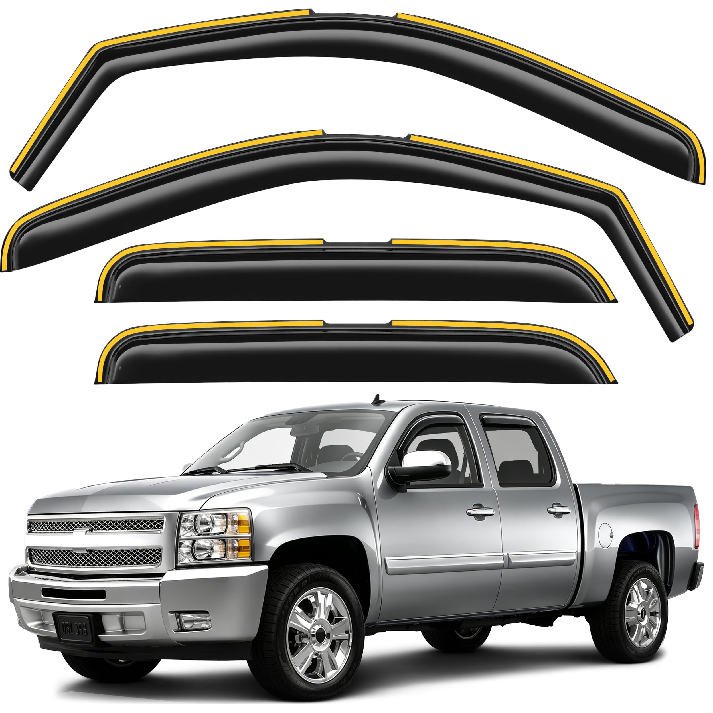 Breejoy front view installed on crew cab door shows clean low-profile benefit