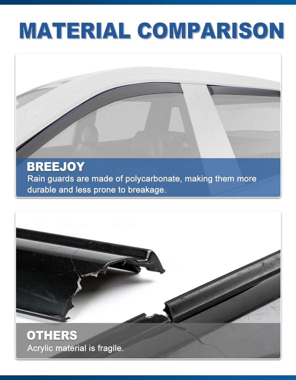 Breejoy installed on truck front door shows rain diversion and ventilation benefit