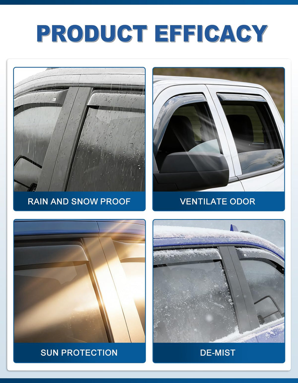 Breejoy visors on Cherokee in rainy setting showing fresh-air ventilation benefit