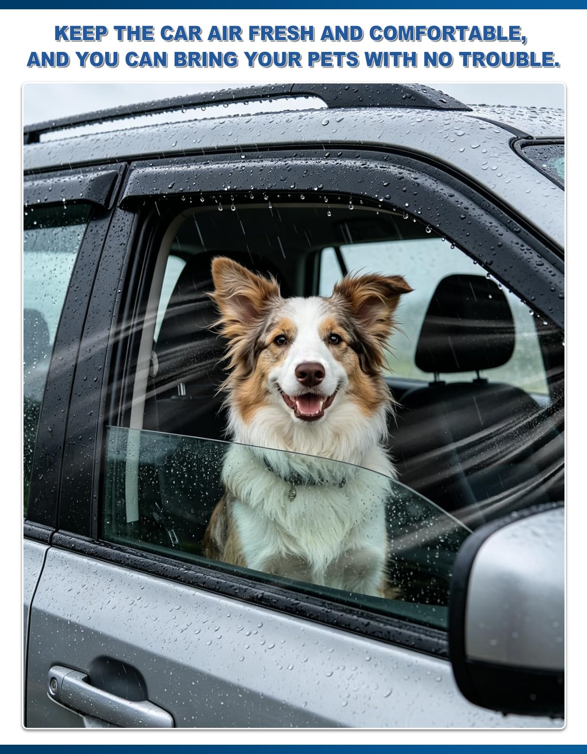 Breejoy rear door visor on Ram demonstrating rear ventilation and weather protection