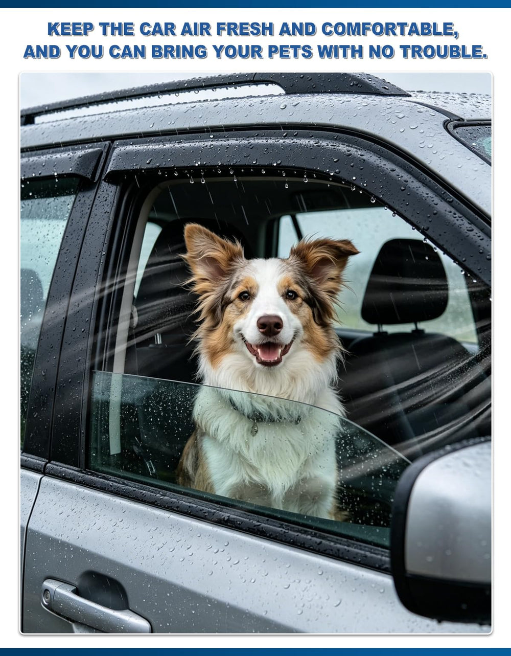 Breejoy rear door visor on Ram demonstrating rear ventilation and weather protection
