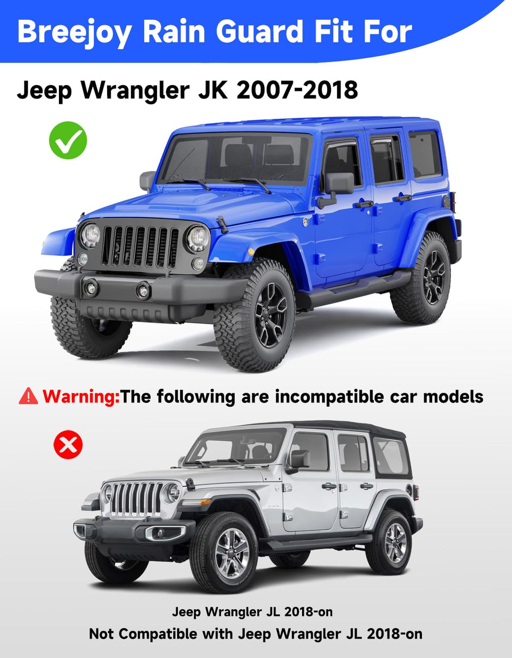 Breejoy side profile on Jeep Wrangler illustrating sleek styling