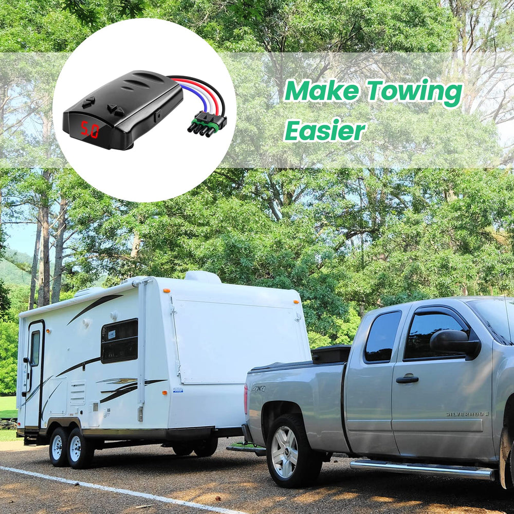 briidea controller installed with trailer in tow showcasing controlled braking