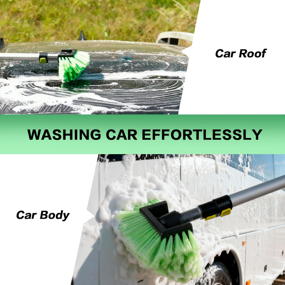 BRUSH FAMILY kit in use on SUV roof for safe high-reach washing