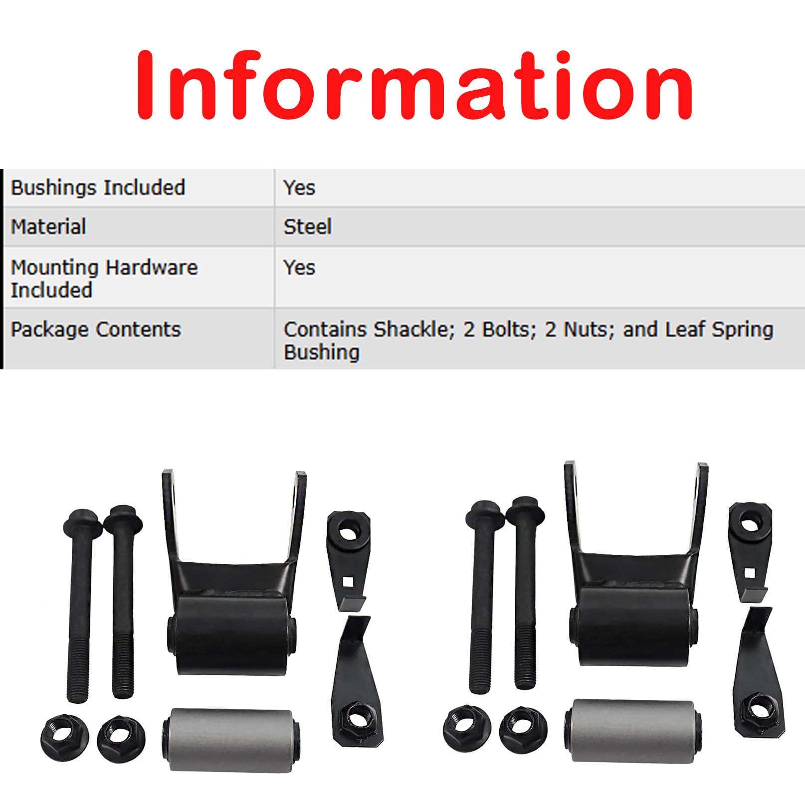 BST BSSP shackle mounted on leaf spring demonstrating correct fit and alignment
