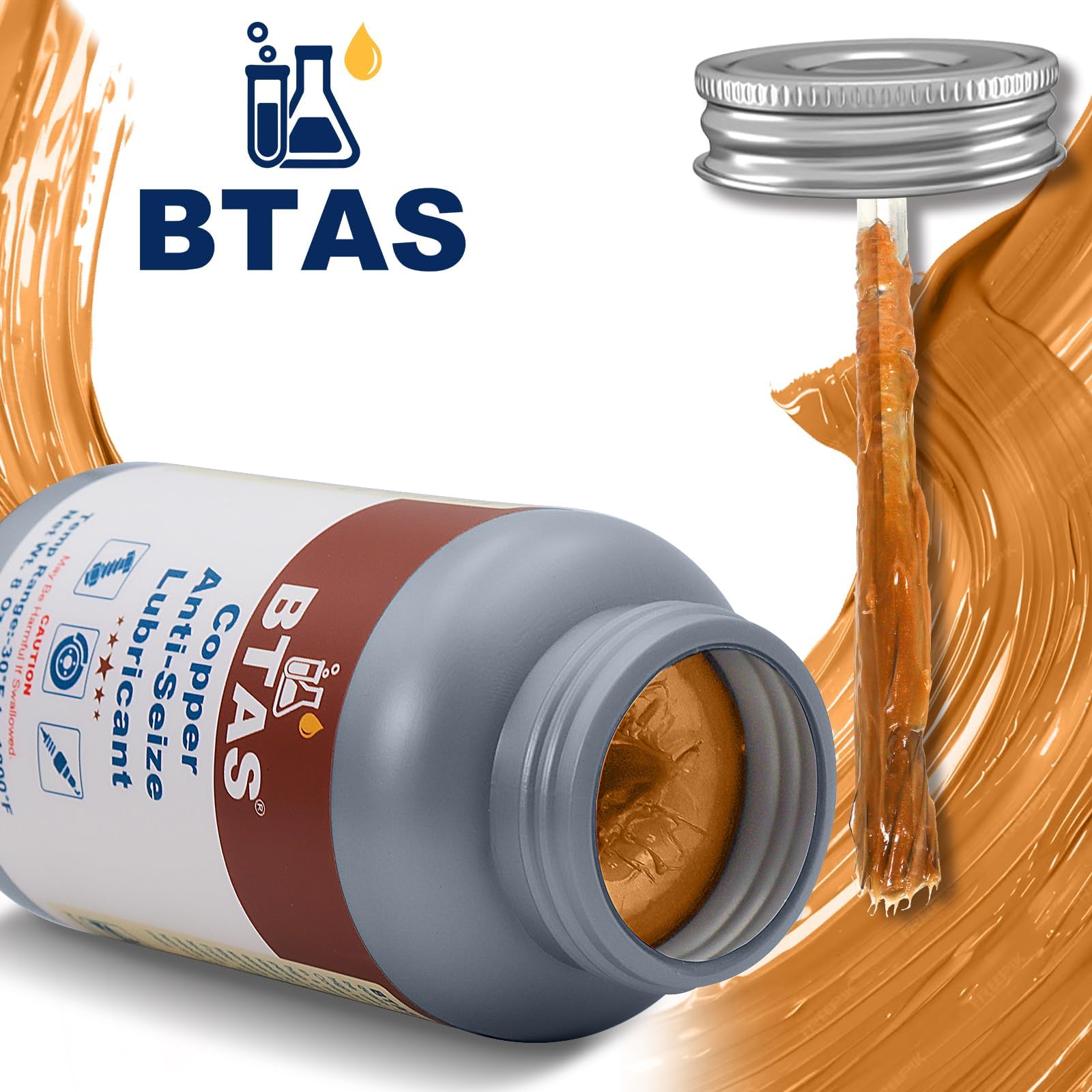 BTAS jar next to common tools for scale, shows compact 8 oz convenience