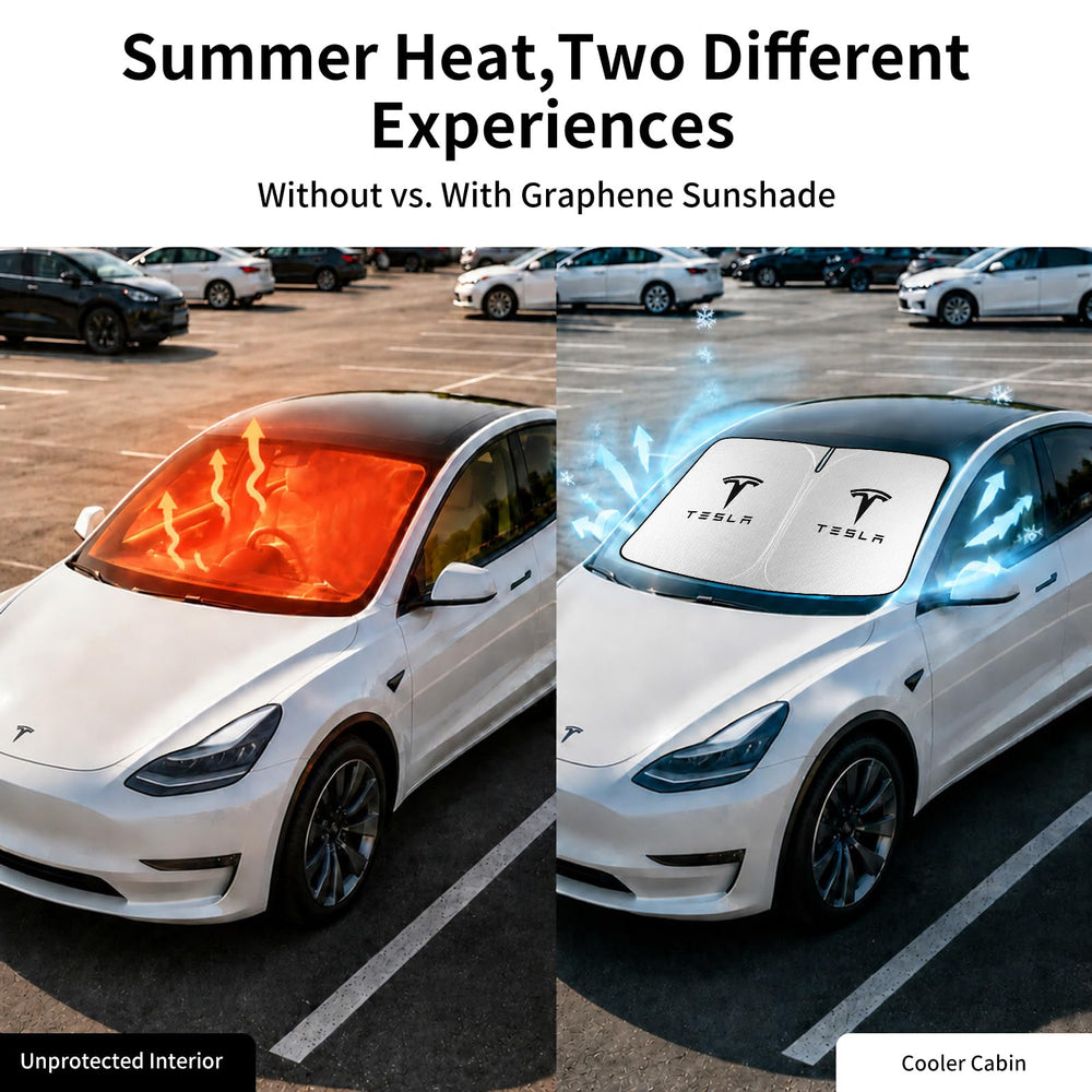 bTesLwodyi next to steering wheel showing scale and perfect Tesla windshield fit