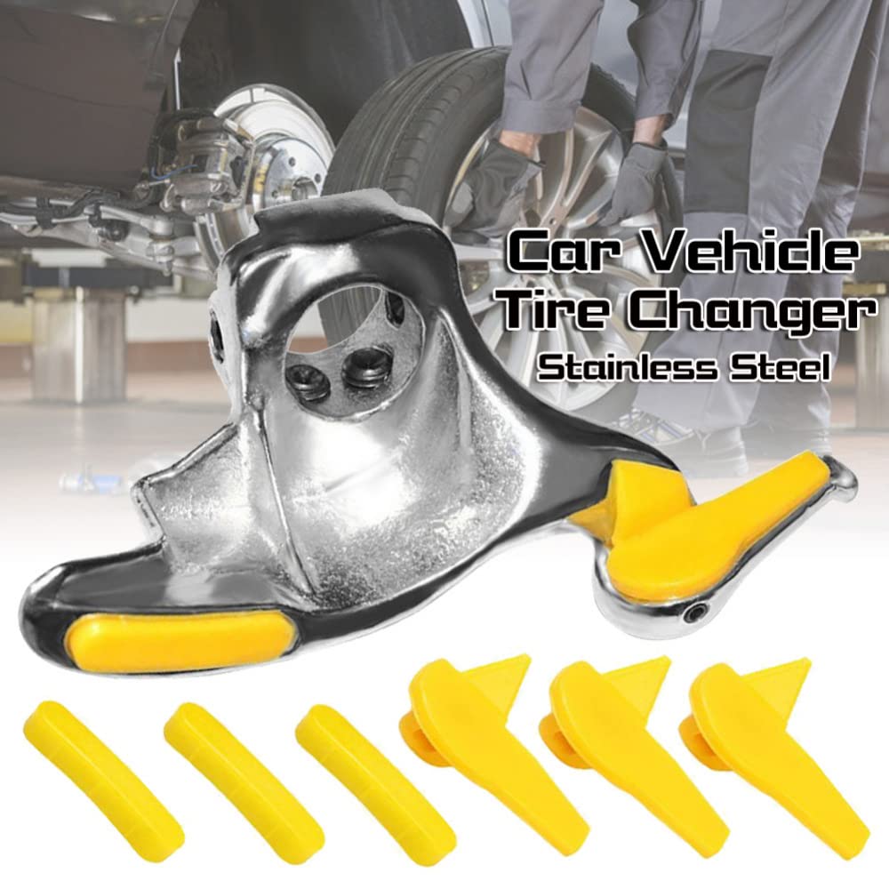 BTMIEY in-use image prying a tire showing rim protection and smooth operation