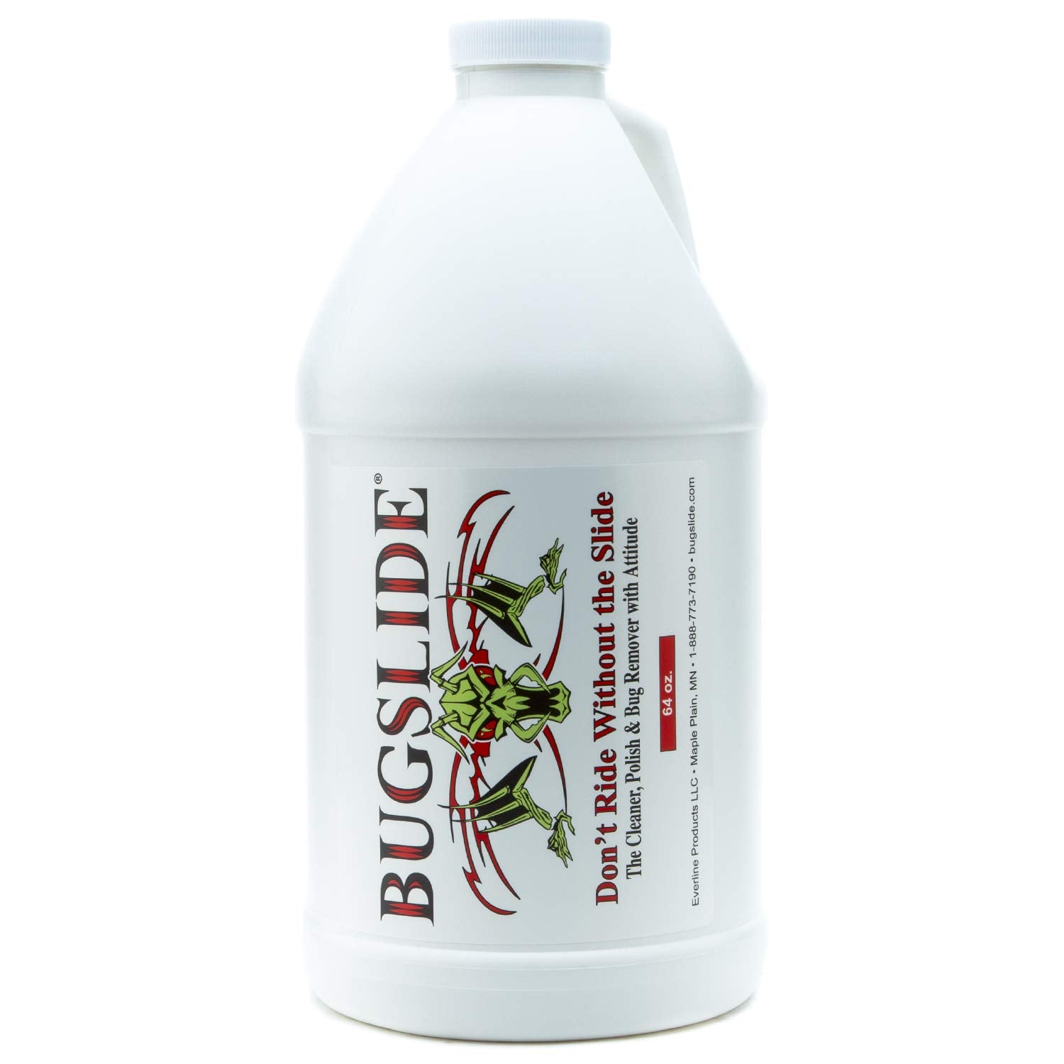 BugSlide 64 oz front label showing product and refill size for convenience