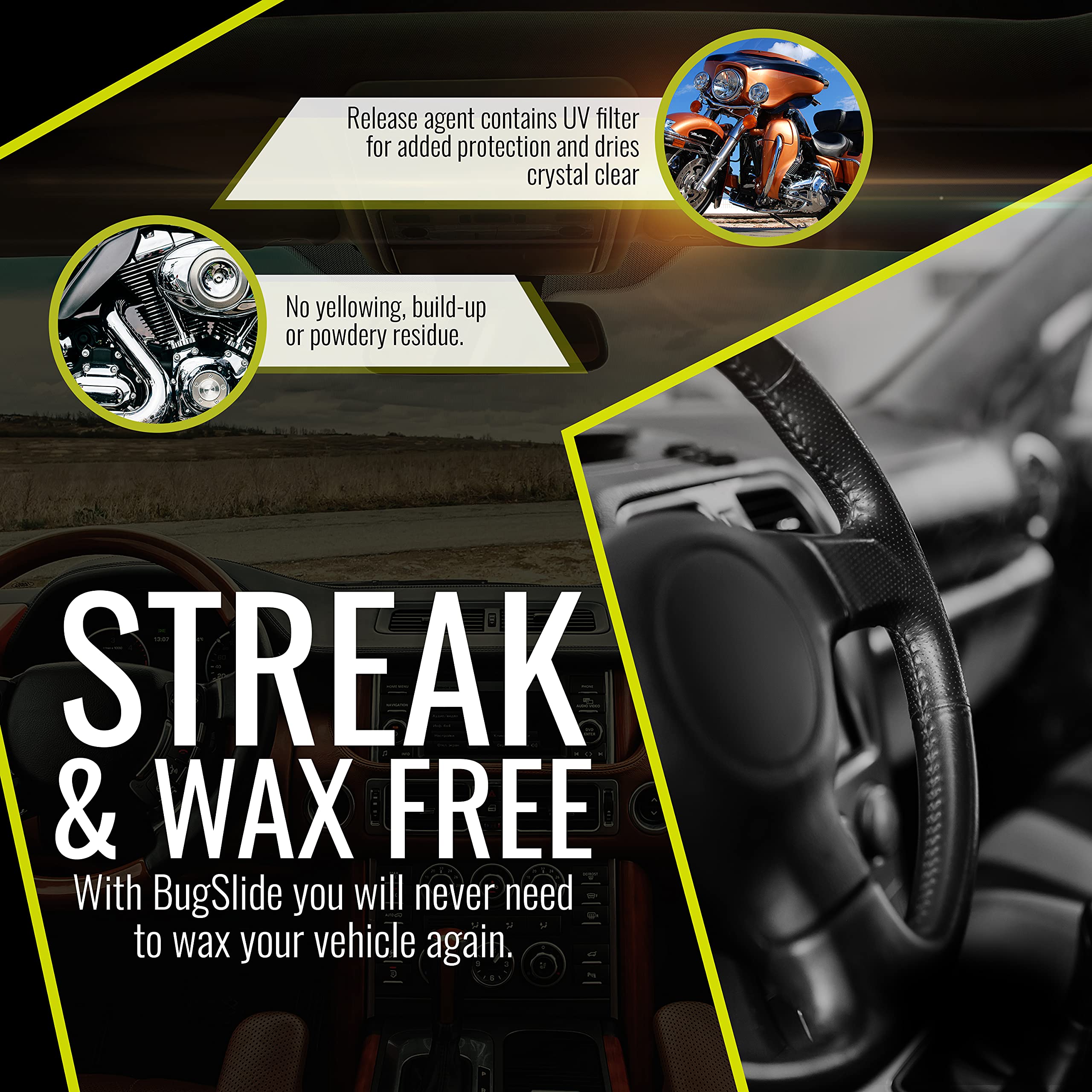 Motorcycle detailing with BugSlide demonstrating versatile vehicle compatibility