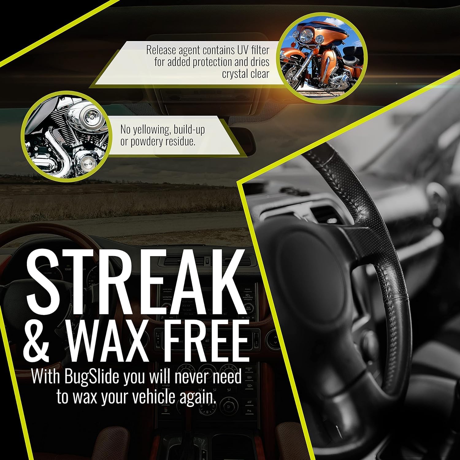 BugSlide wipe down with microfiber cloth for streak-free shine