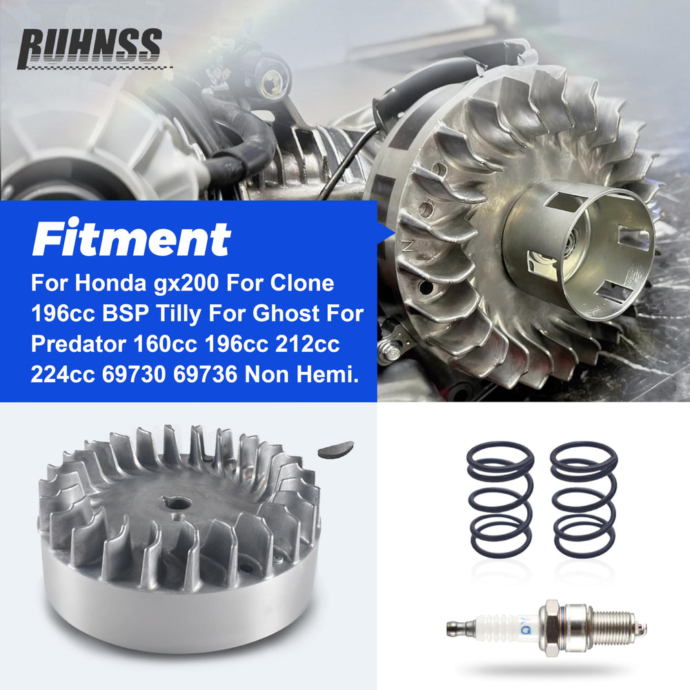 BUHNSS flywheel backside with integrated fan blades improving engine cooling