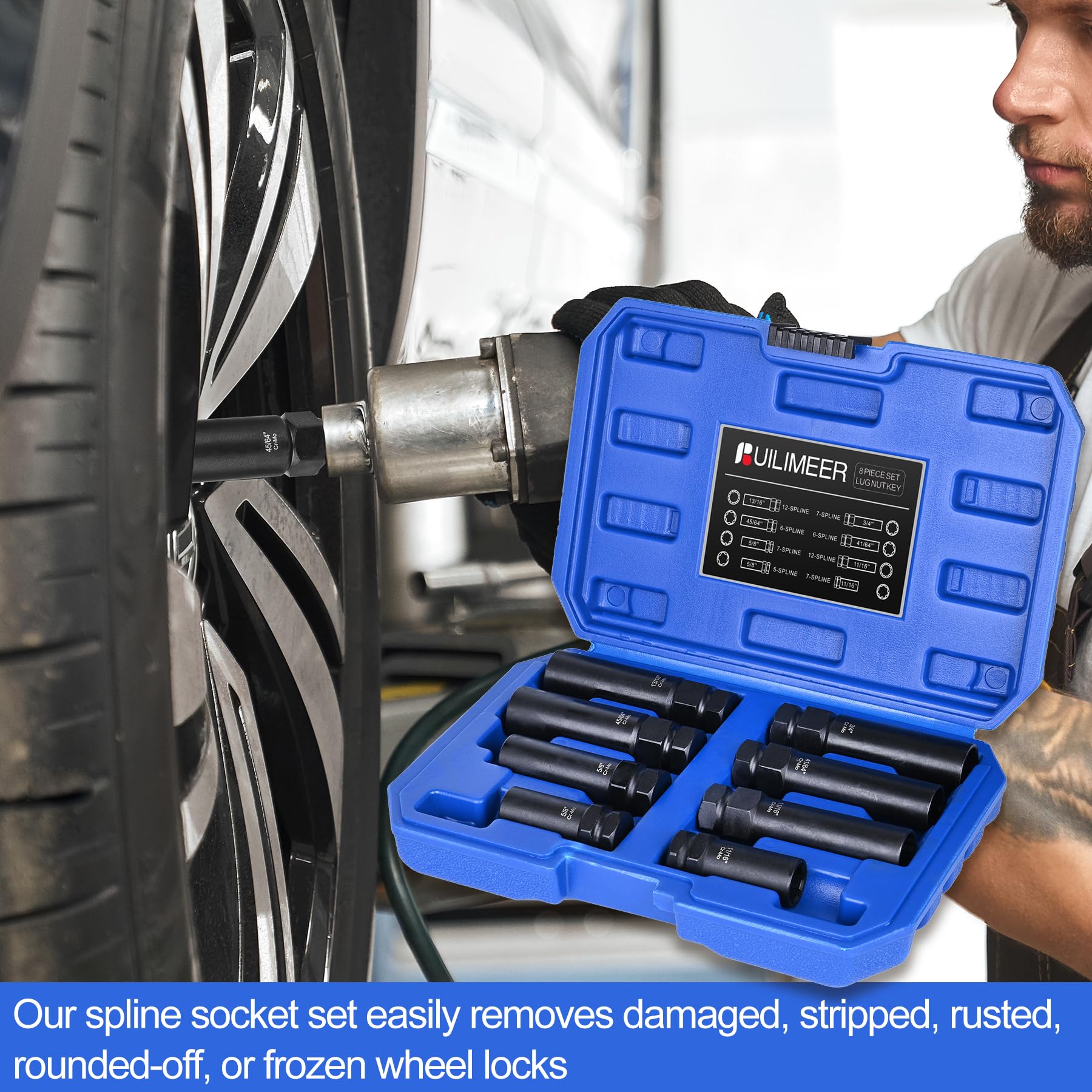 Builimeer black oxide finish close detail protecting wheels from scratches