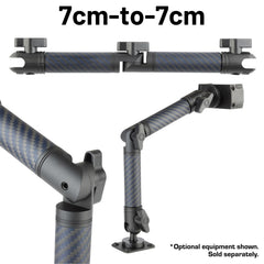 Bulletpoint close-up of articulating elbow showing precise locking benefit