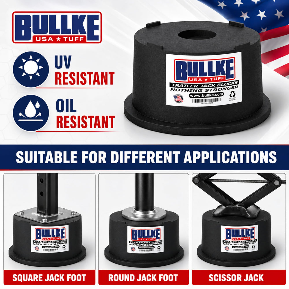 bullke blocks in use at a campsite improving jack stability and setup speed