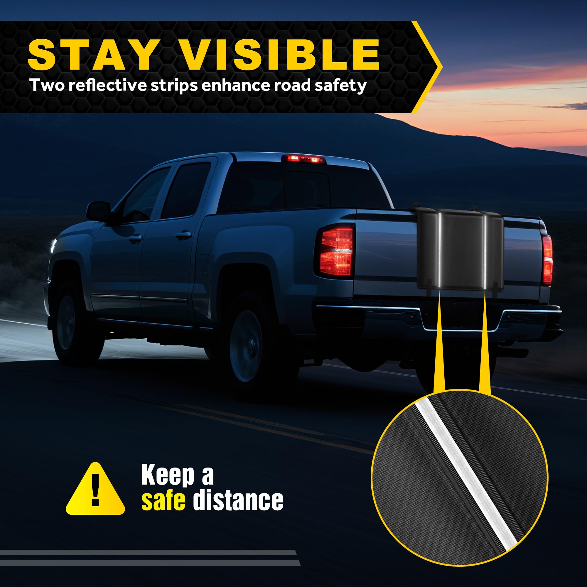 Bumbee padded core cross-section absorbing shocks on rough roads