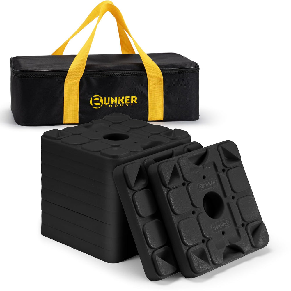 BUNKER INDUST front pack view showing 10-pack for quick campsite setup