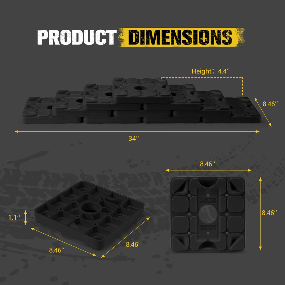 BUNKER INDUST textured top surface improving tire and jack foot grip
