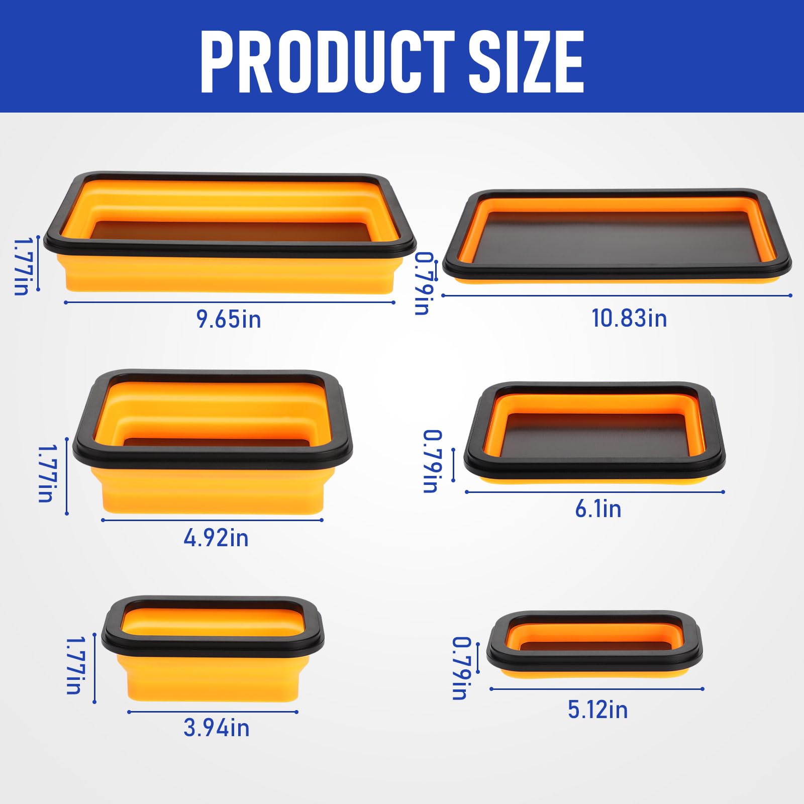 Burbell collapsed trays flat for compact storage and space saving