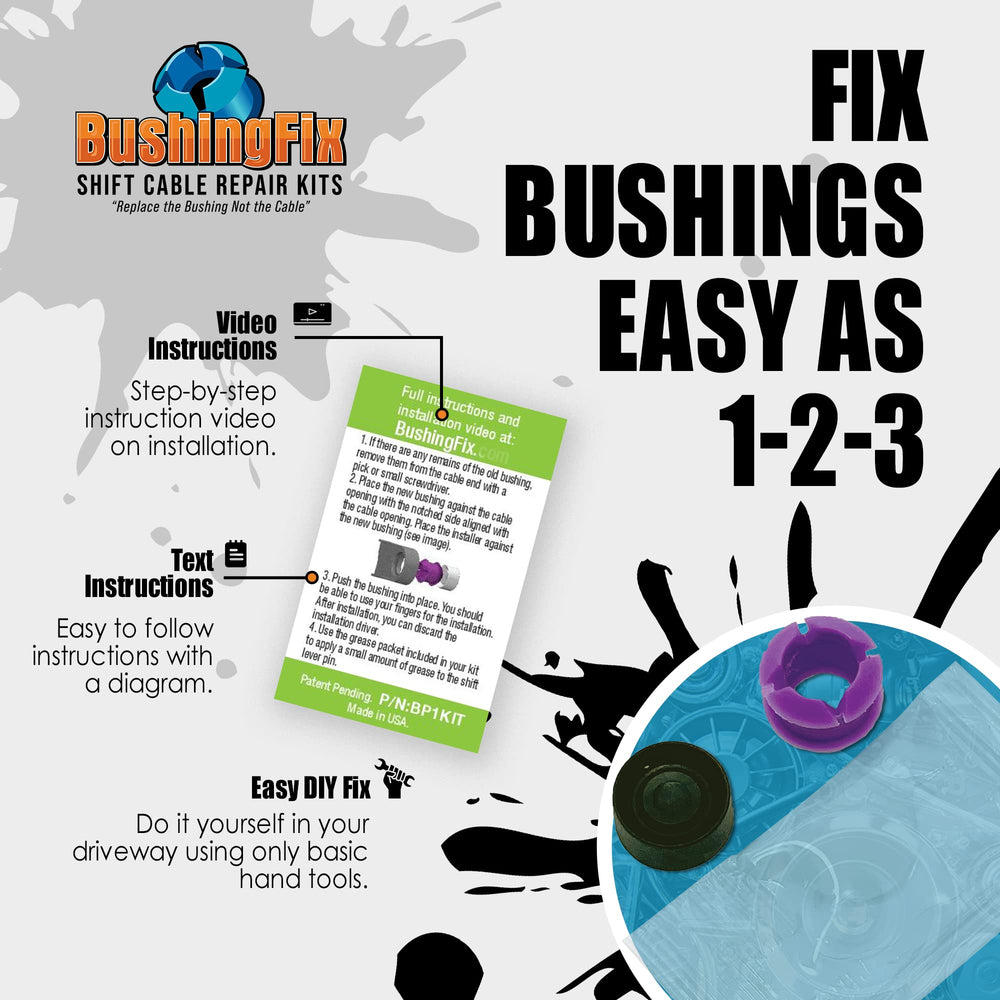 BushingFix shifter comparison showing scale and proper bushing alignment