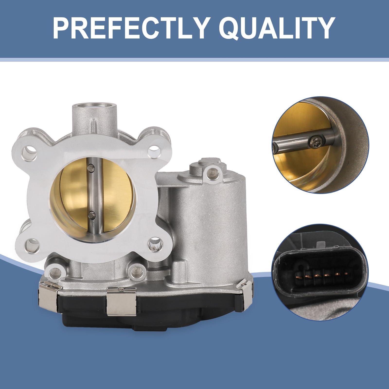 BUSIDN throttle body beside ruler showing dimensions for correct fitment benefit