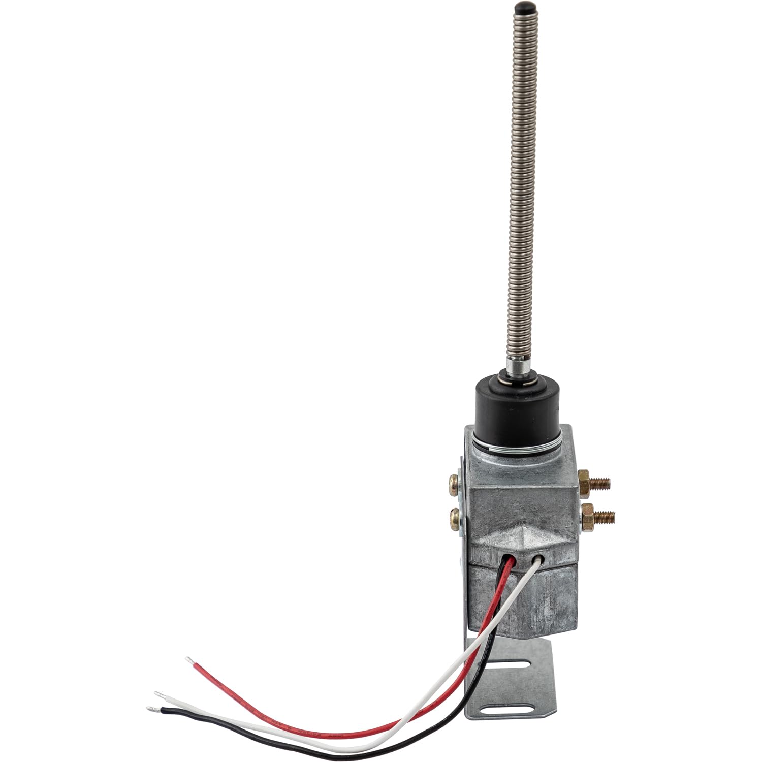 Buyers Products B95W mounted on dump truck demonstrating clear body-up warning visibility