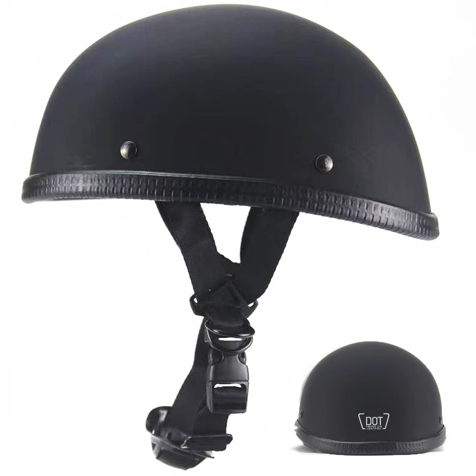 BwondMand helmet front view showing matte black finish and classic styling benefit visibility