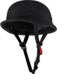 BwondMand helmet front view showing matte black finish and retro appeal