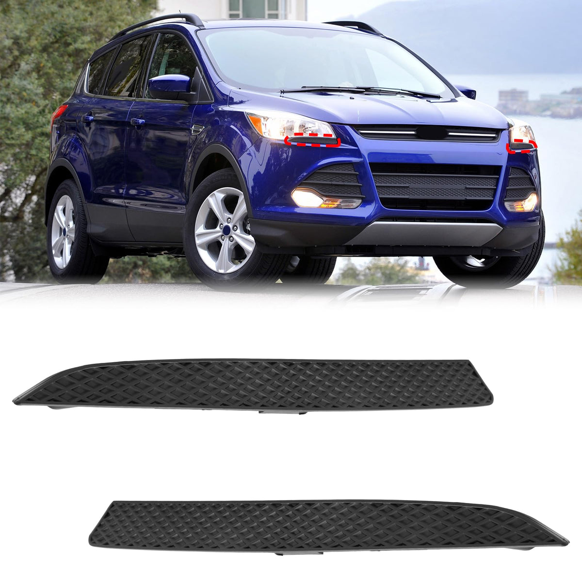 BXZ front view of headlight trim showing clean factory fit and refreshed look
