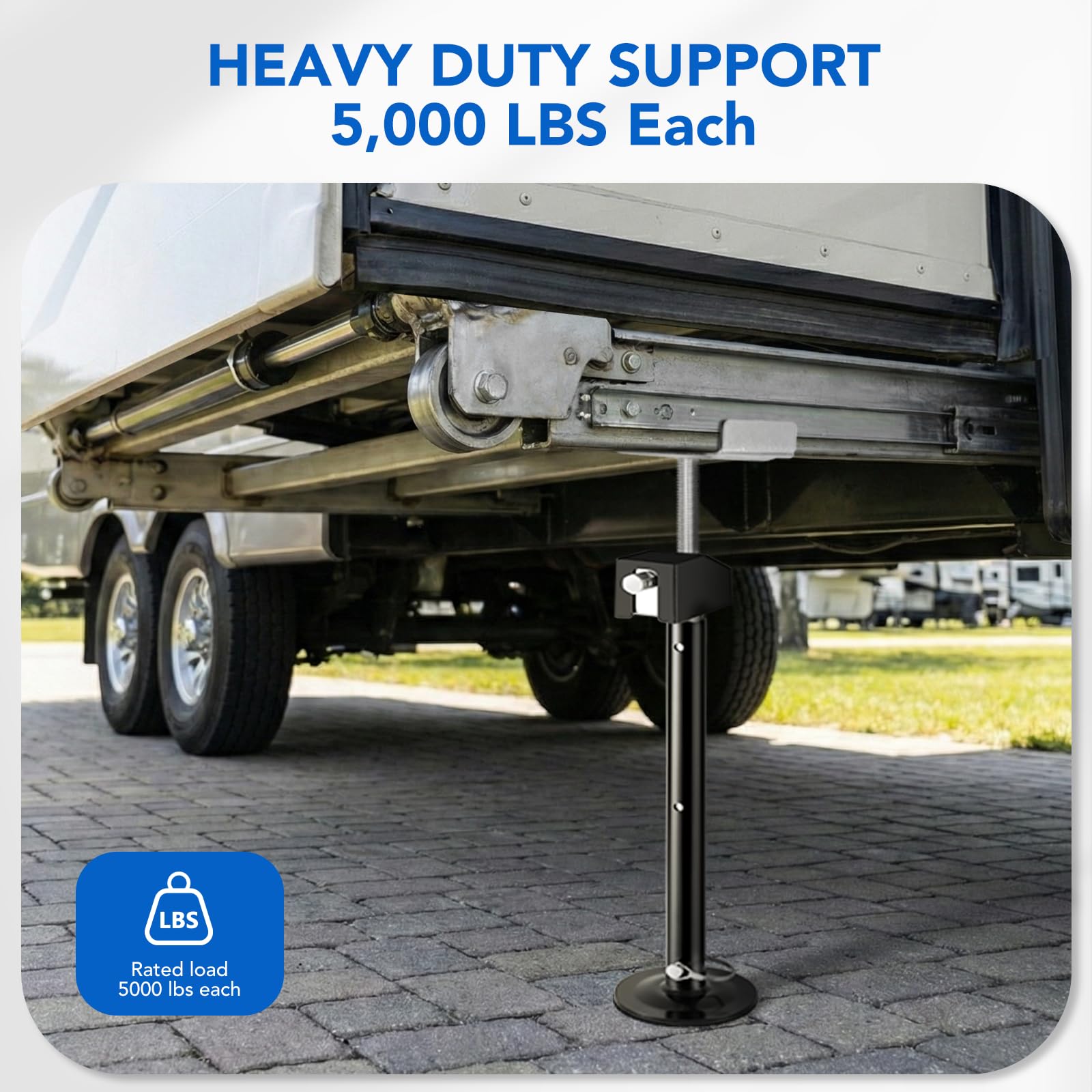BYERNAUTO detail of adjustable bolt rod for fine height adjustments and secure locking