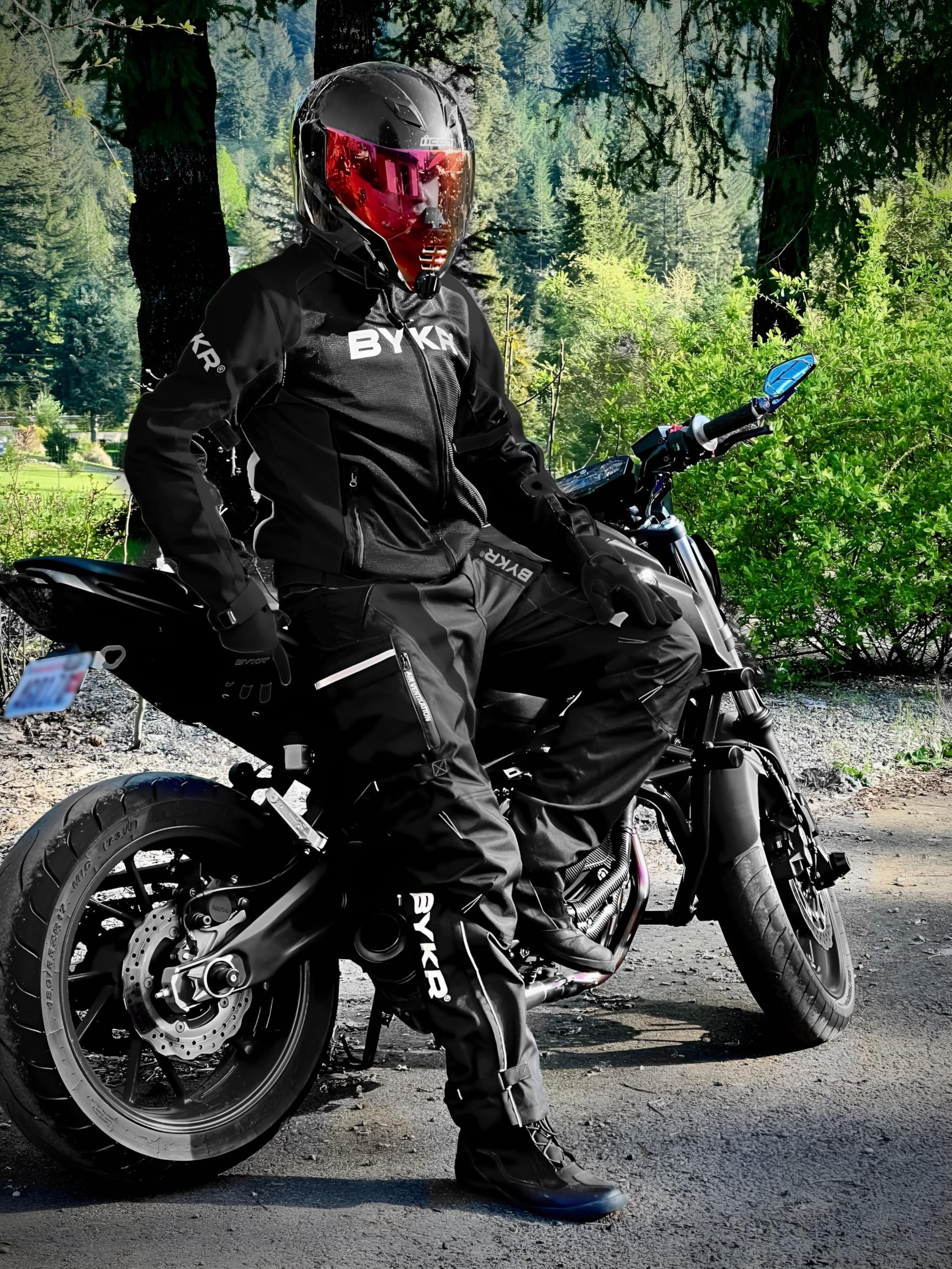 BYKR back armor detail highlighting CE-approved spinal protection