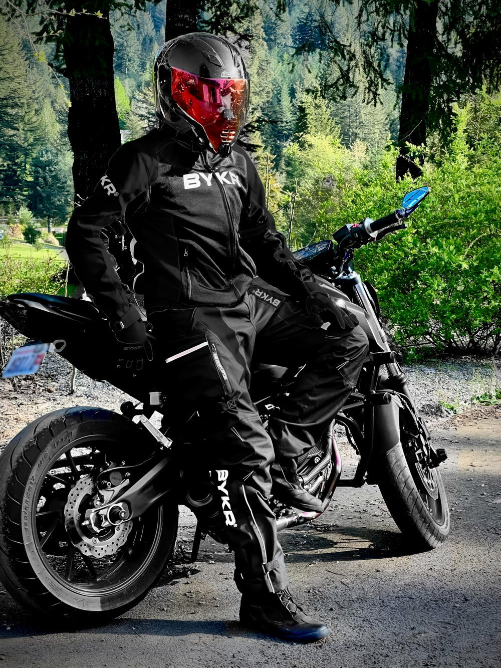 BYKR back armor detail highlighting CE-approved spinal protection