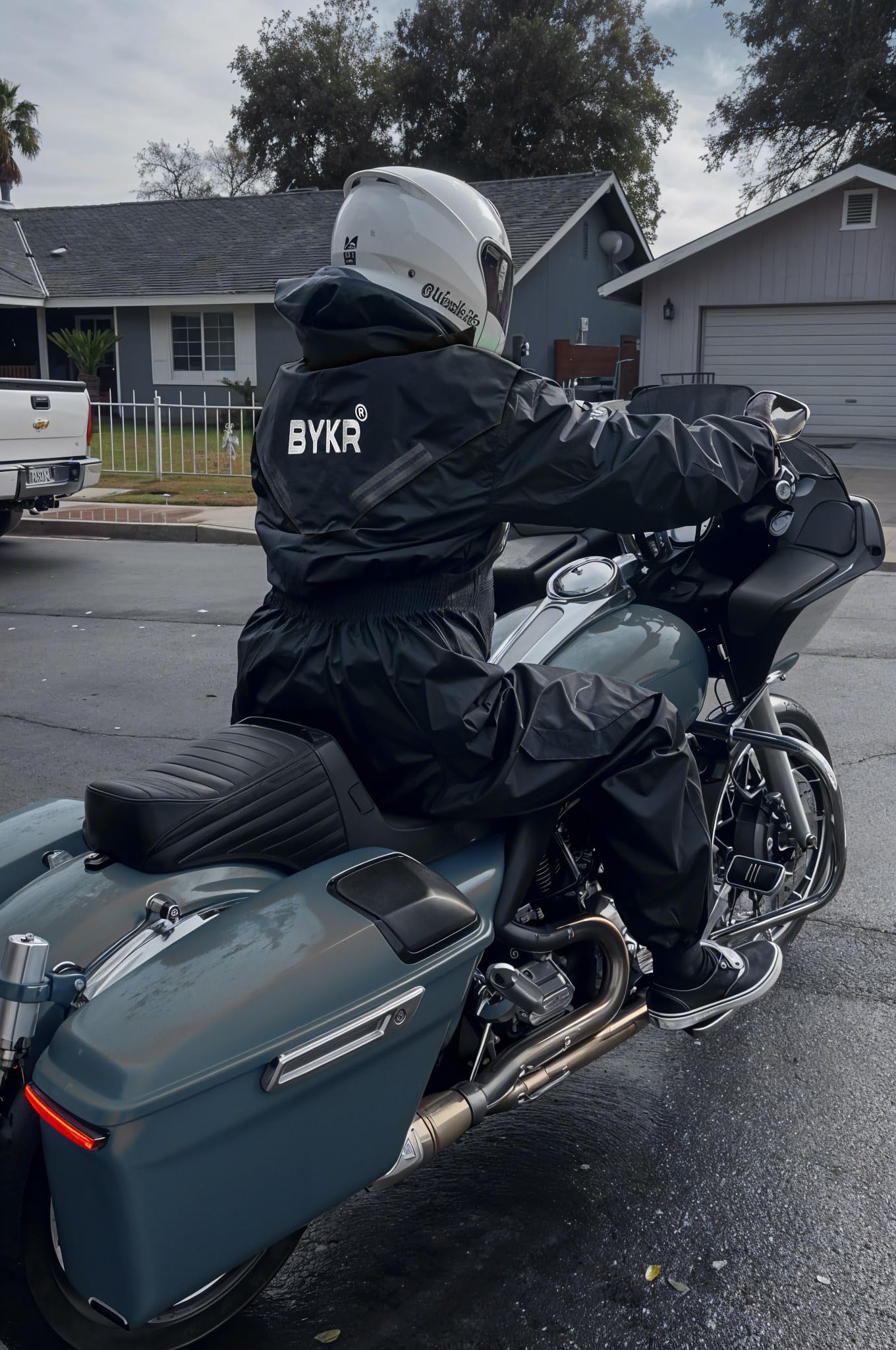 BYKR fabric texture with water beading showing waterproof performance