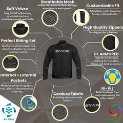 BYKR reflective piping on shoulder increasing low-light visibility