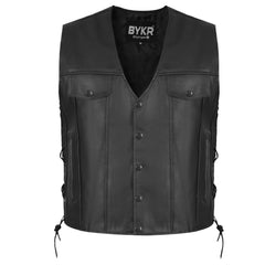 BYKR front view showing pockets and clean biker silhouette for organized storage