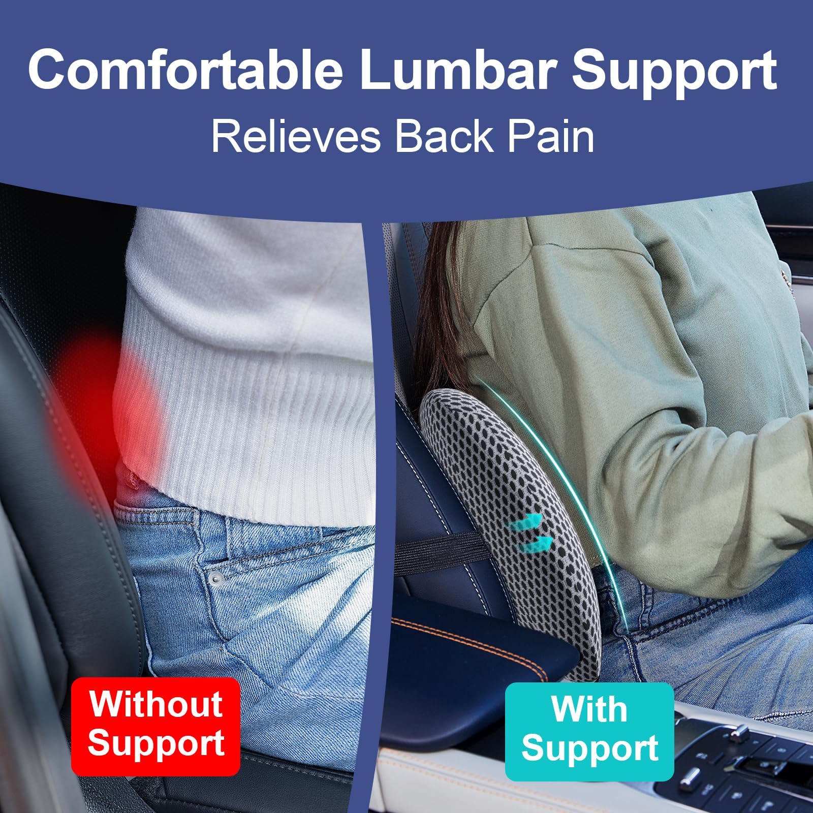 BYMECOST adjustable strap and buckle securing cushion to seat for stability