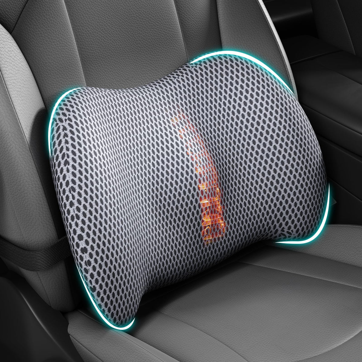 BYMECOST front view lumbar pillow showing ergonomic shape and all-day comfort