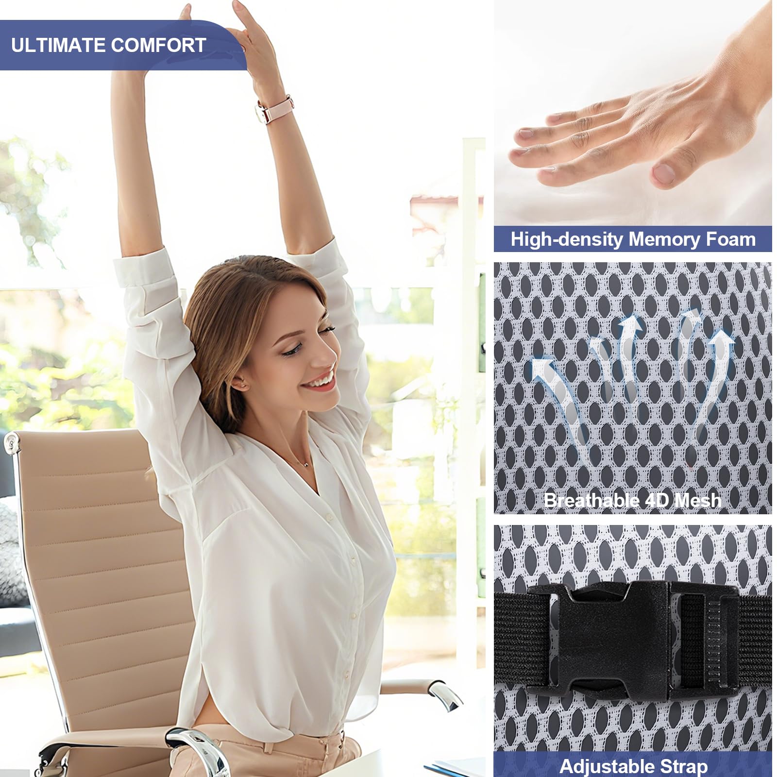 BYMECOST installed in car seat improving posture and reducing driving fatigue