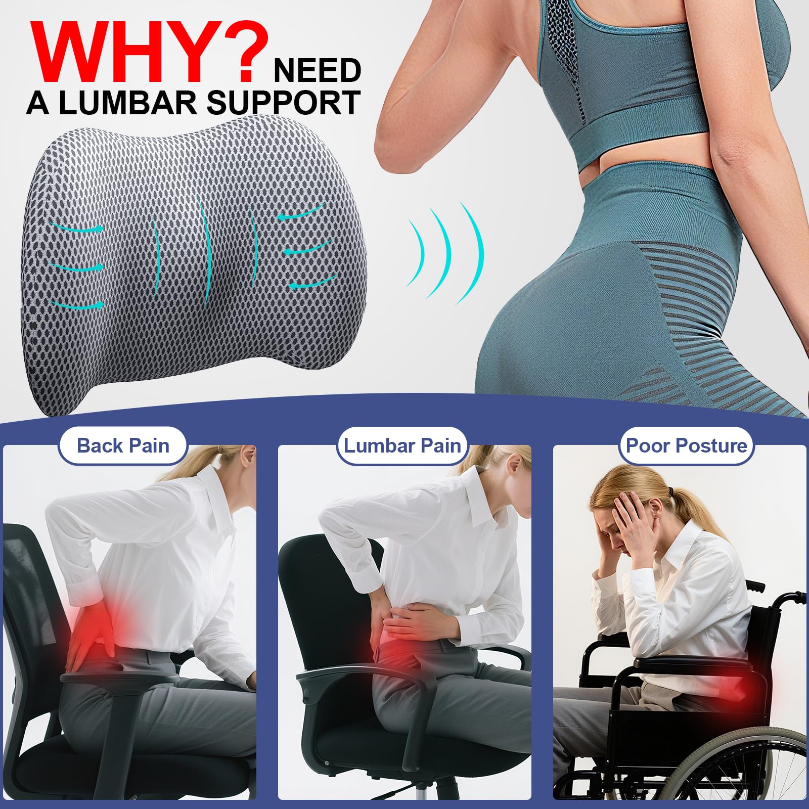 BYMECOST attached to office chair offering back alignment while working
