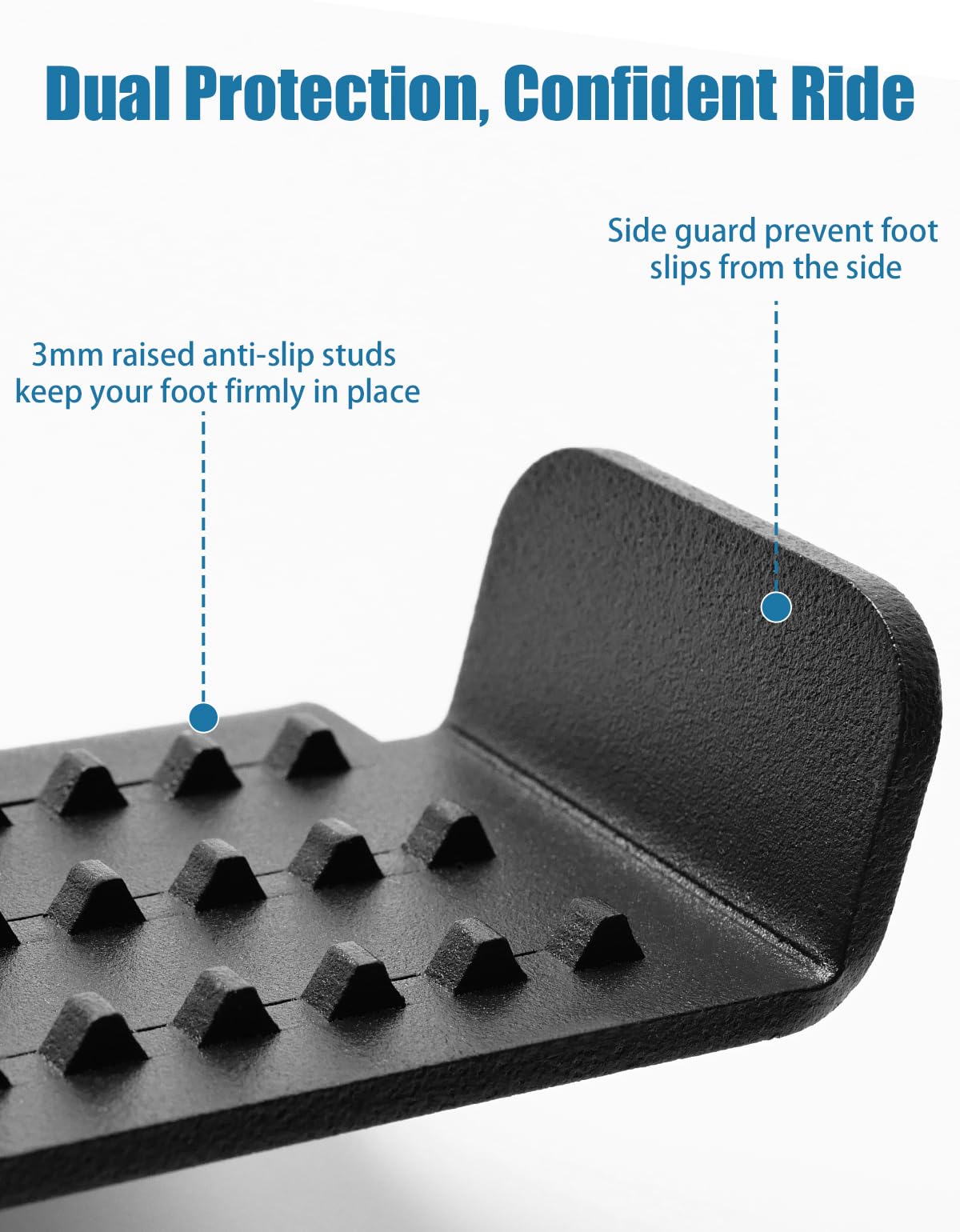 BystralX close-up of 3mm anti-slip studs delivering superior grip on wet or muddy trails