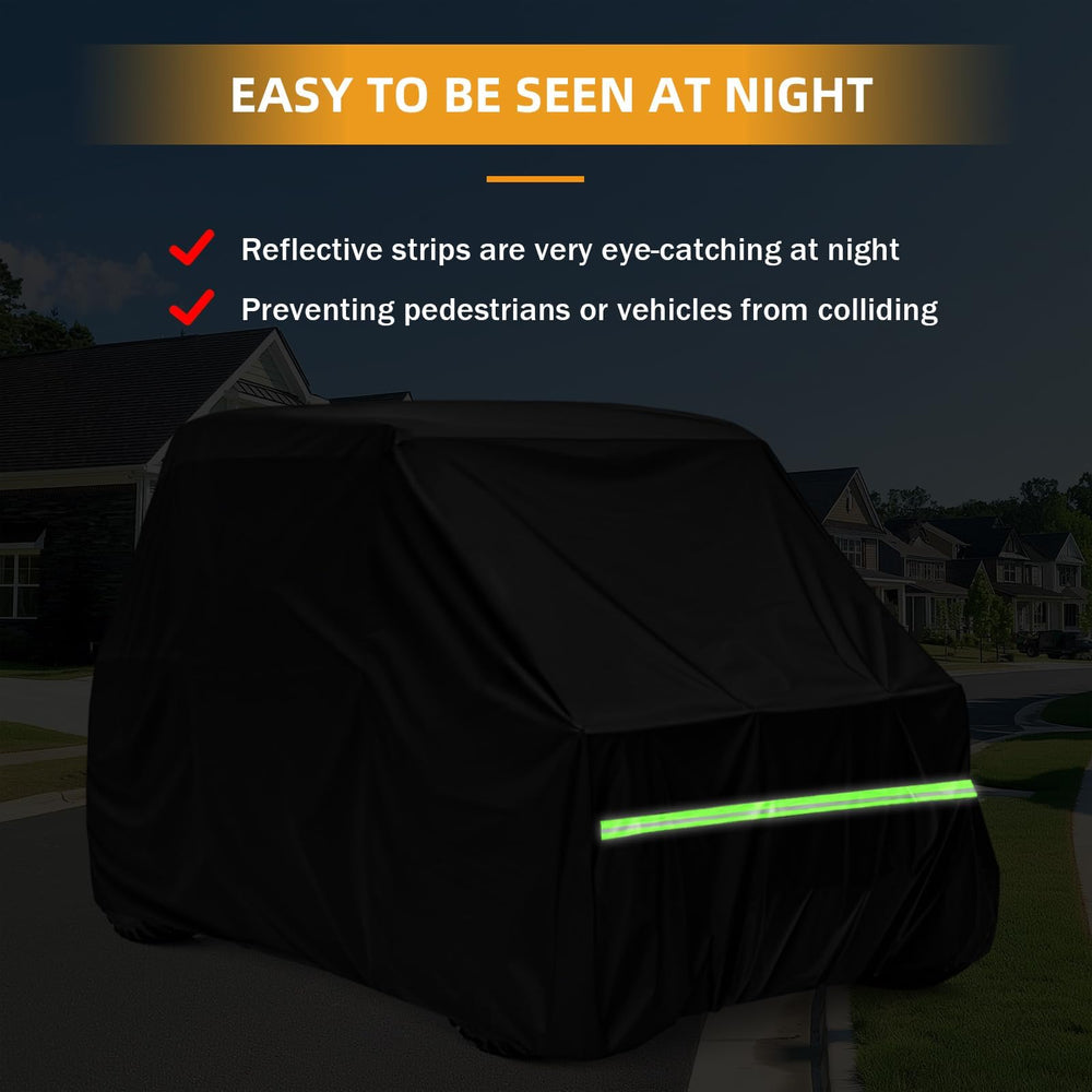 BystralX cover on UTV at worksite showing weather protection in use
