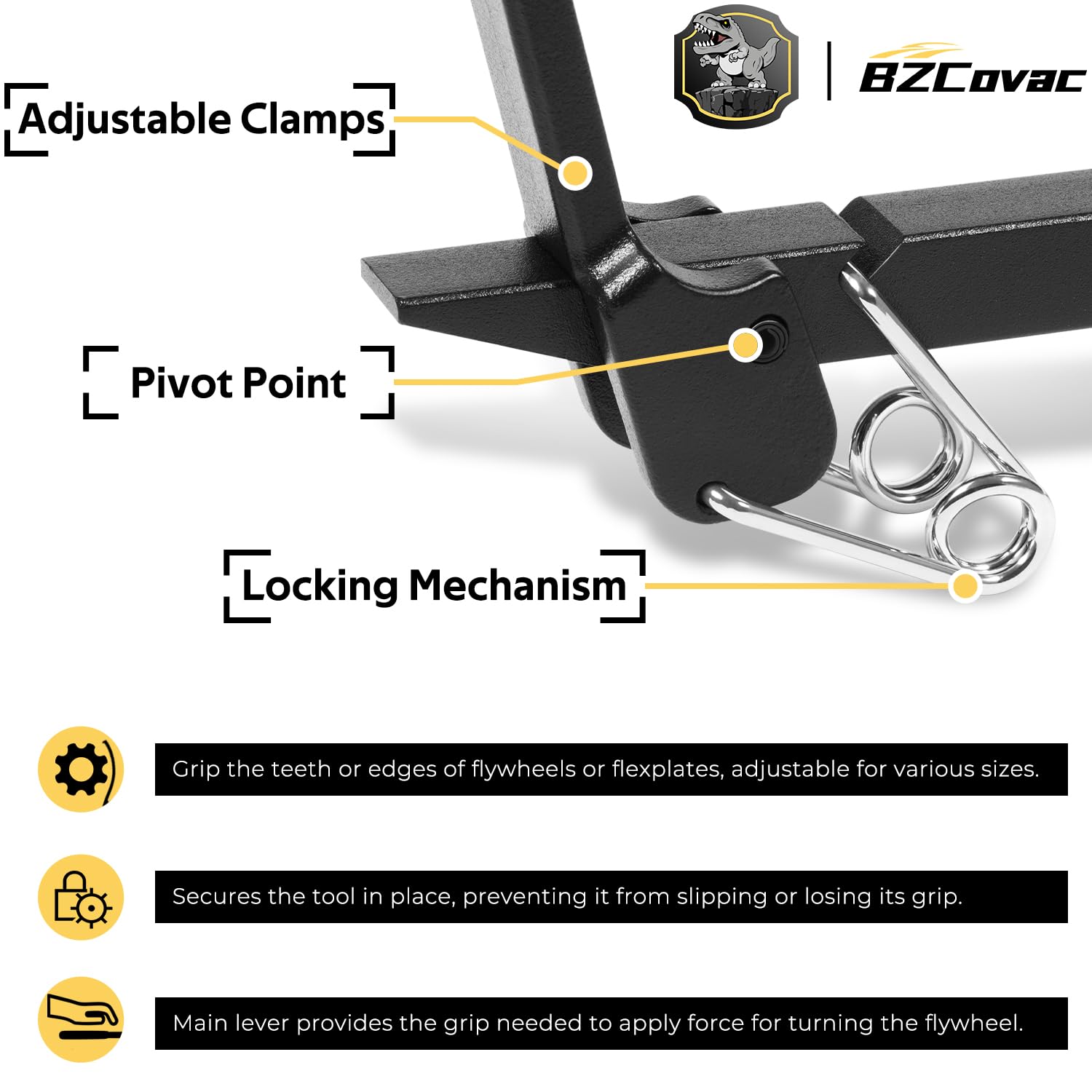Bzcovac engagement teeth detail that prevents flywheel slippage