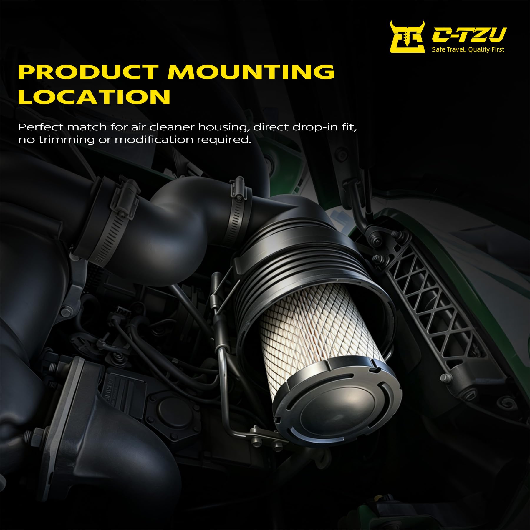 C-Tzu filter in hands size comparison to illustrate scale and easy handling