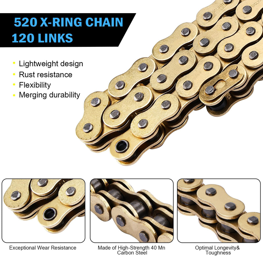 C-Tzu chain installed on a motorcycle rear wheel improving drivetrain feel
