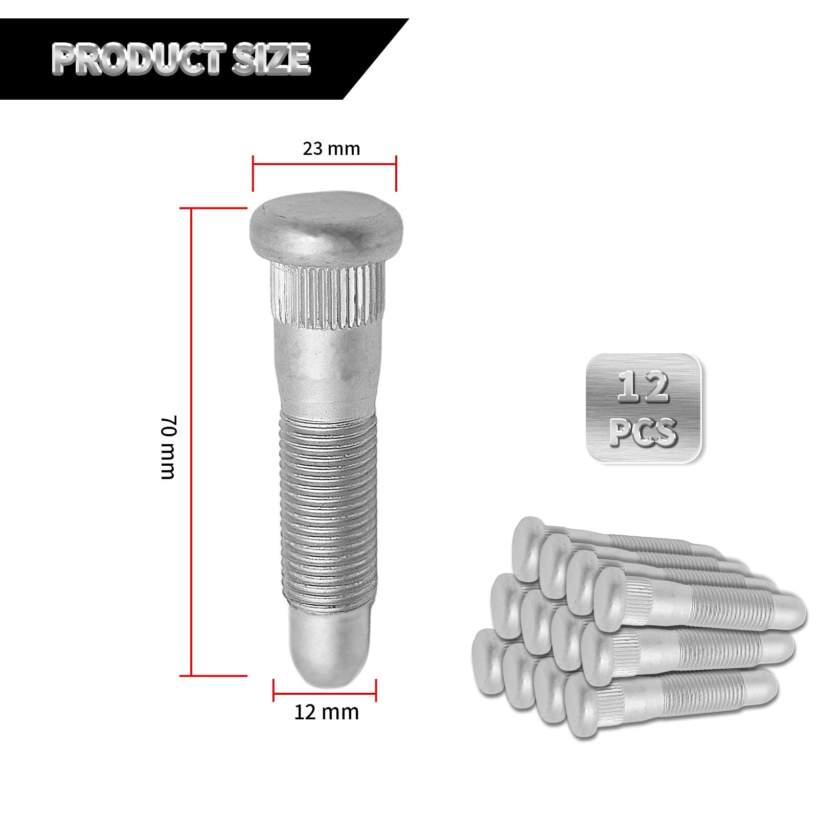 CADUFUELLY close-up of M14x1.5 threaded shank showing durable chrome-steel finish